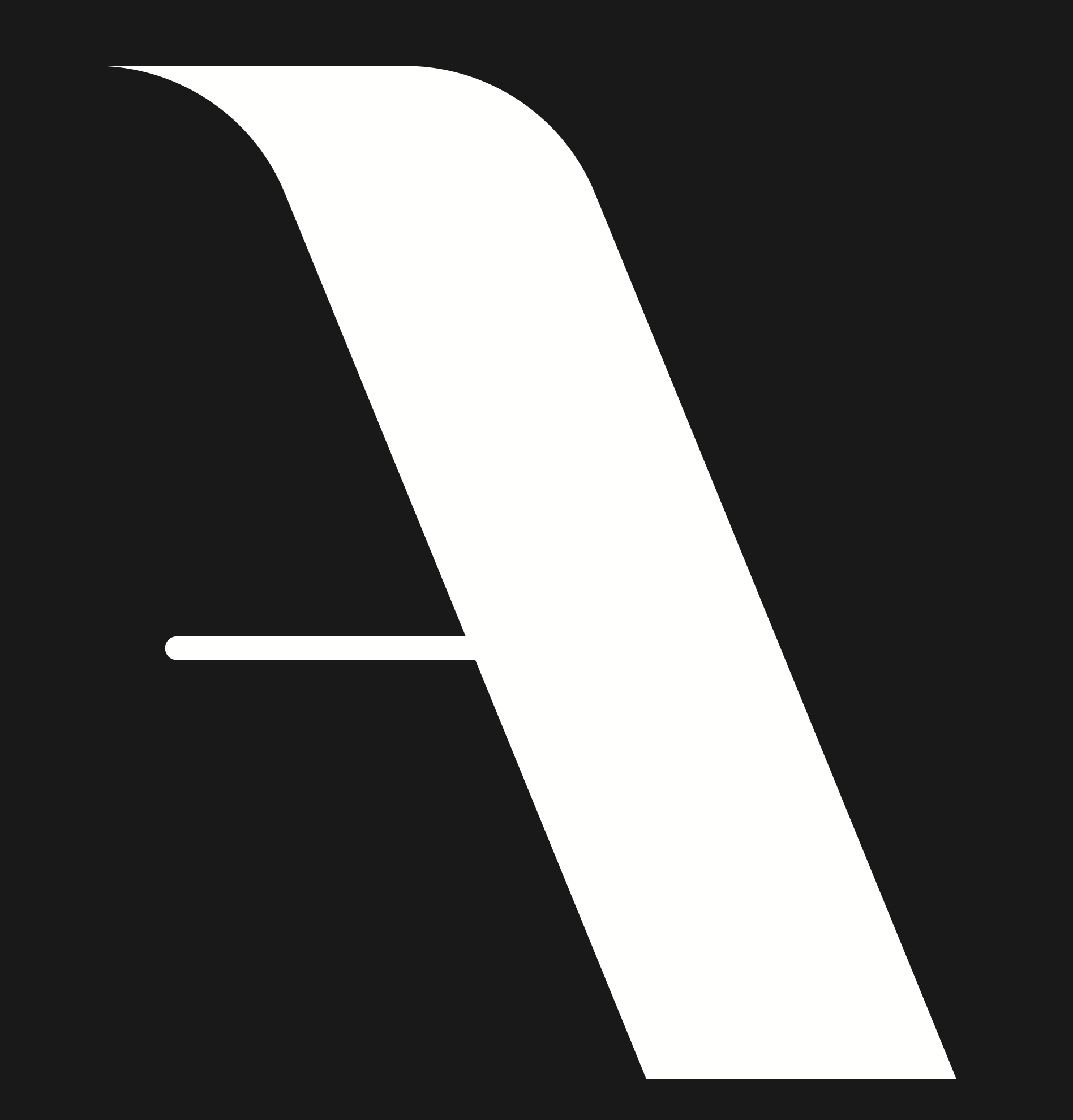 Addiscombe 'A' monogram — white on black