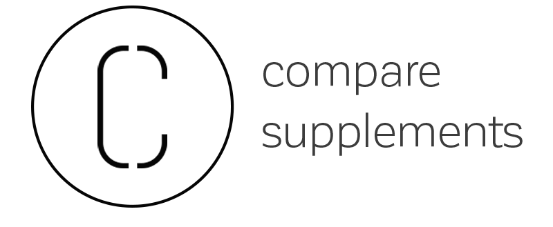 Compare Supplements positive mark — black 'C' monogram and lowercase wordmark on white